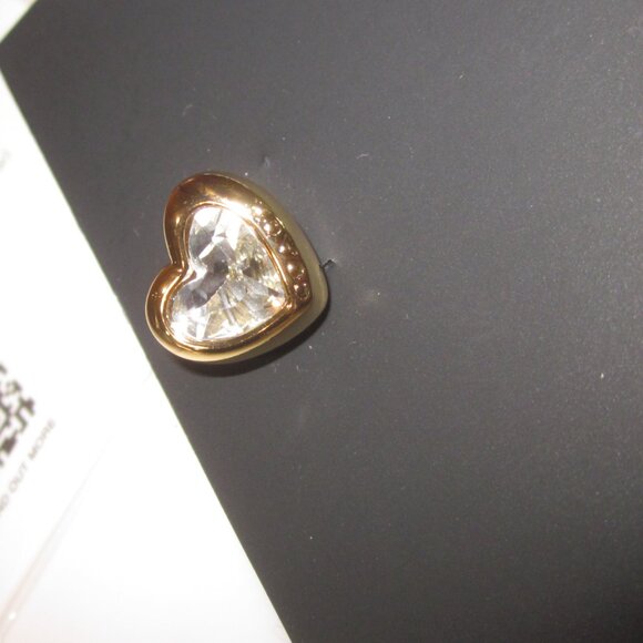 Coach Crystal Heart Earrings with Gold Tone - Picture 2 of 3